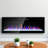 42 inch recessed ultra thin tempered glass front wall mounted electric fireplace with remote and multi color flame & emberbed, LED light heater-269248747