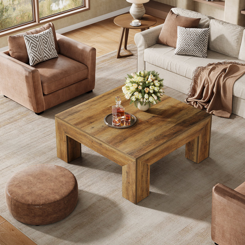 4 Legs Coffee Table, Rustic Brown