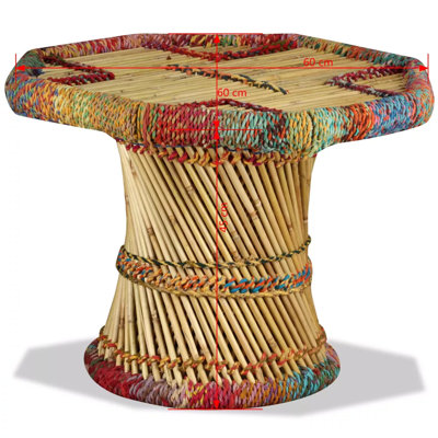 Kaylan Bamboo Chindi Coffee Table