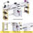 Flemings Double Position Nail Desk Professional Manicure Station with Dust Collector and Wrist Cushion, Drawer and Storage Shelf