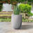 9" W x 12" H Matte Black Handcrafted Concrete Tall Round Planter Medium Flower Plant Pot with Drainage Hole-1522835331-1522835334