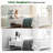 53.6" H Metal Platform Bed with LED Lights and Vintage Headboard, Geometric Steel Bed Frame with Under Bed Storage, Easy to Assemble & Disassemble, No Box Spring Needed-378611835-378611812