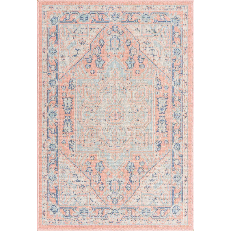 Tapis traditionnel rouge Marciel, Rectangle 2 pi 2 po x 3 pi