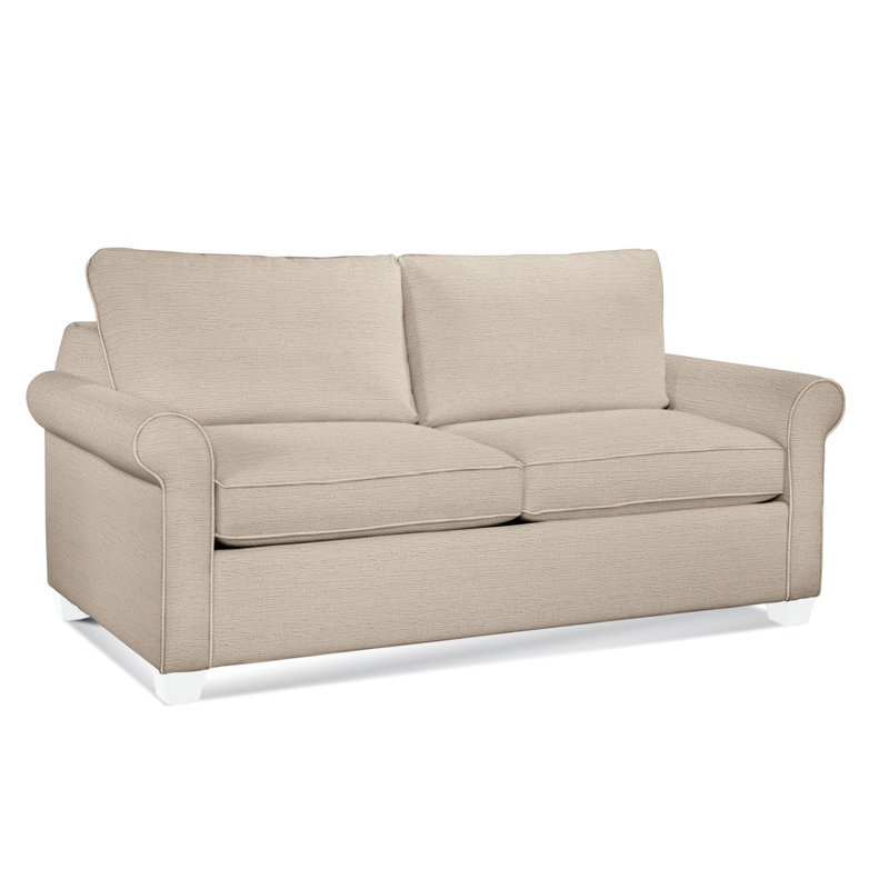 Park Lane Upholstered 58'' Sofa, Frost White Finish, Eggshell Crypton Performance; 0884-93