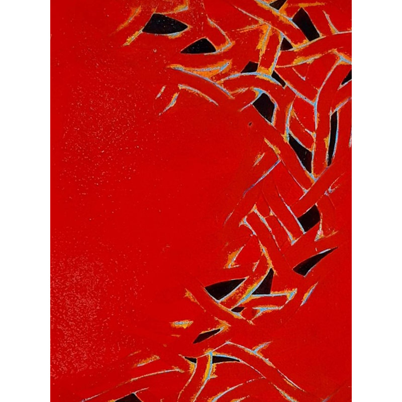 Tapis rouge de la nature - Peinture abstraite | Acrylique sur toile | Par Prasanna Musale