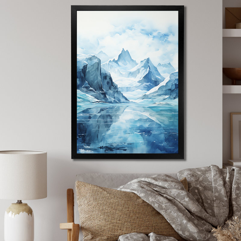 Latayvia Alaska Glacial Reflections, reproduction d'art sur toile, H 20 po x l 12 po x P 1 po, Cadre photo noir