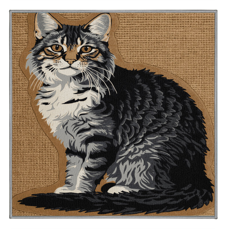 Washable German Rex Cats Area Rug, Square 5'