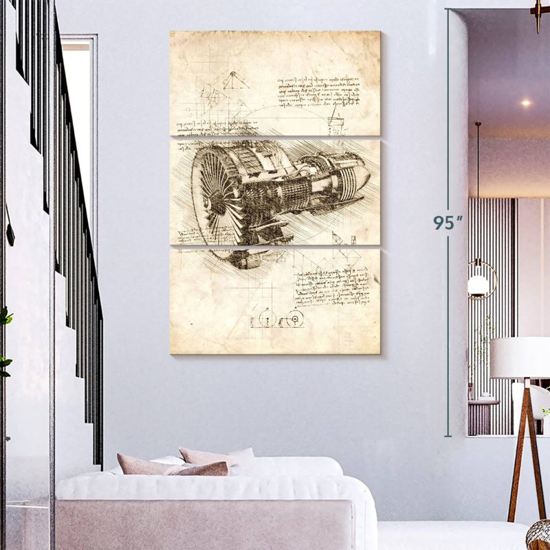 Jet Engine Sepia, 74" H x 48" W