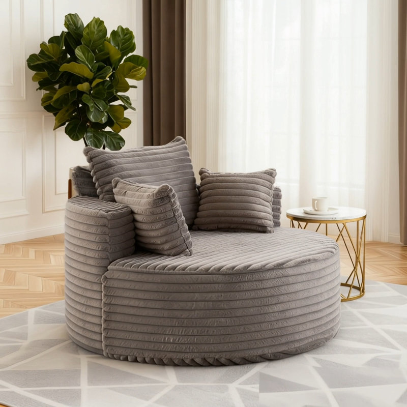 Single Upholstered Sofa, Gray