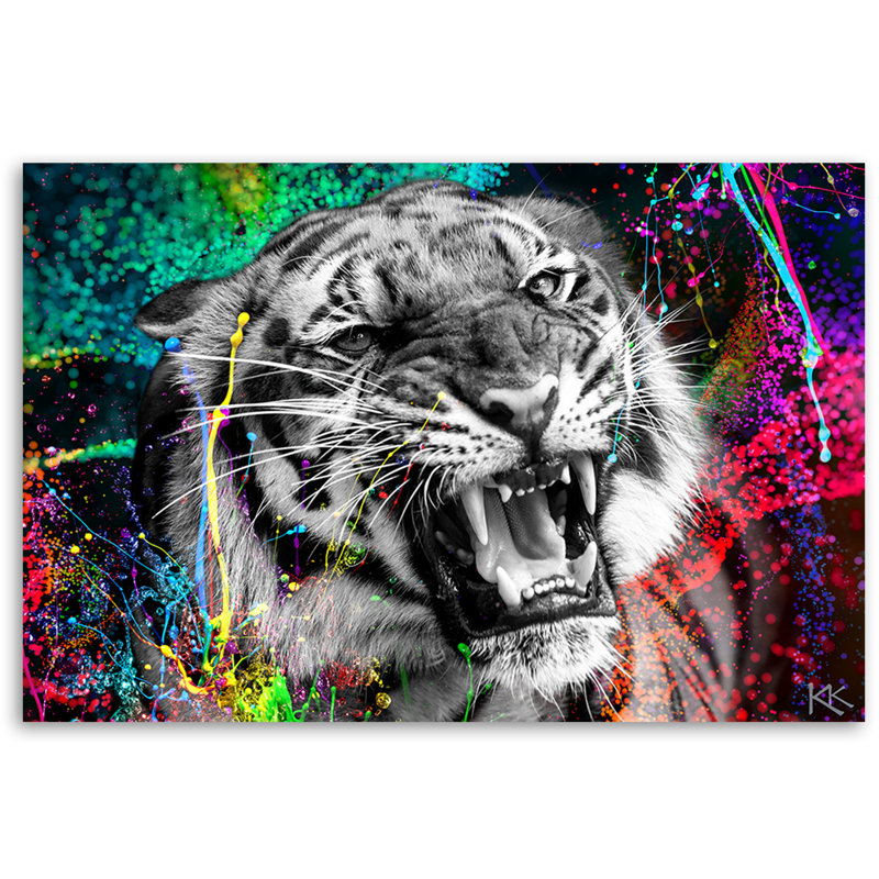 Tiger Animal Nature - Wrapped Canvas Print, 80cm H x 120cm W