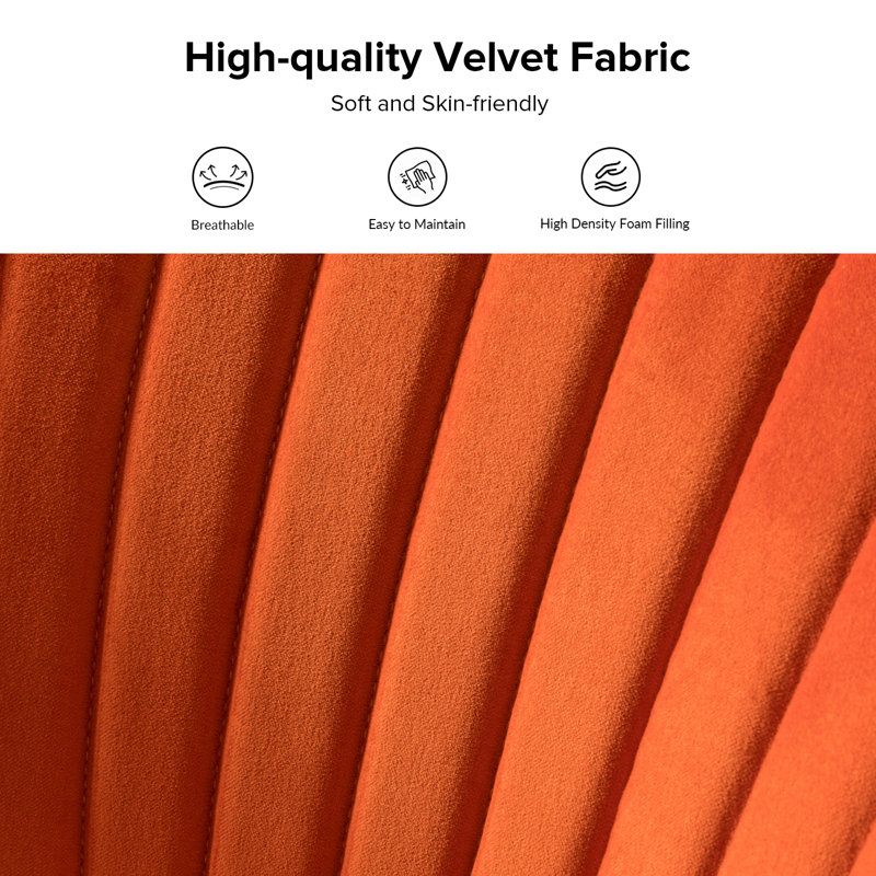 Fauteuil d'appoint Euclid, Velours orange