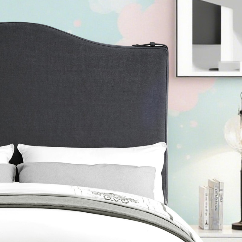 Tête de lit capitonnée et capitonnée, tête de lit en bois massif avec pieds en bois, tête de lit à hauteur réglable de 47 po à 63 po, tête de lit en tissu au design moderne