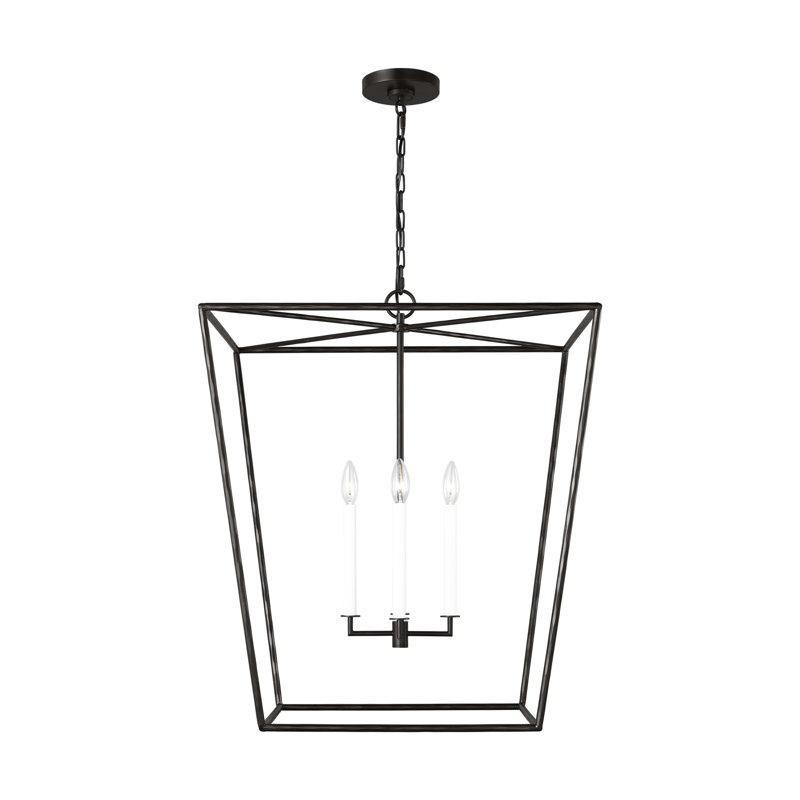 Luminaire suspendu pour vestibule d'entrée de salle à manger 4 lumières Maribel, H 96,25 po x l 25 po x P 25 po, Fer vieilli