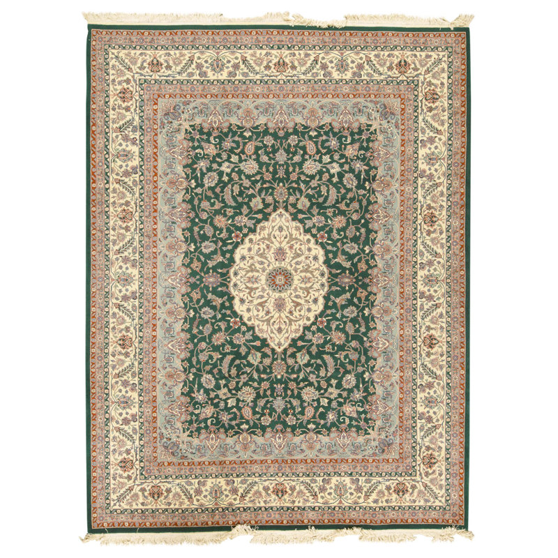 Tapis rectangulaire en laine noué à la main
