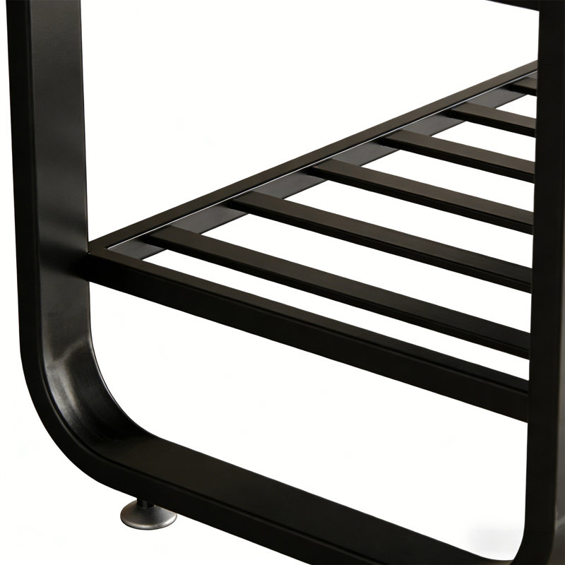 Organisateur de vestibule moderne avec coussin et support de rangement, H 20,4 po x 20,4 po x P 12,5 po, Noir