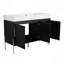 Meuble-lavabo autoportant avec lavabo en résine, armoire de rangement avec portes à fermeture douce-115688273