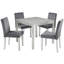 Ensemble de table de salle à manger 5 pièces en bois avec table carrée et 4 chaises rembourrées, avec décoration en cristal pour une expérience culinaire améliorée