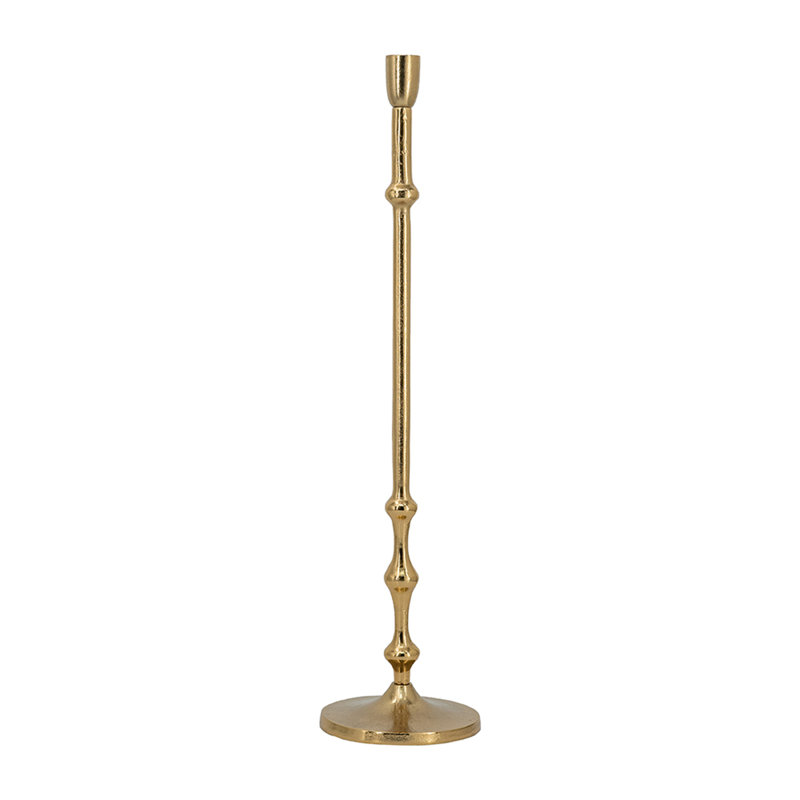 Porte-bougie piédestal - Bronze chaud, décorations perlées, décoration intérieure de style transitionnel, 1