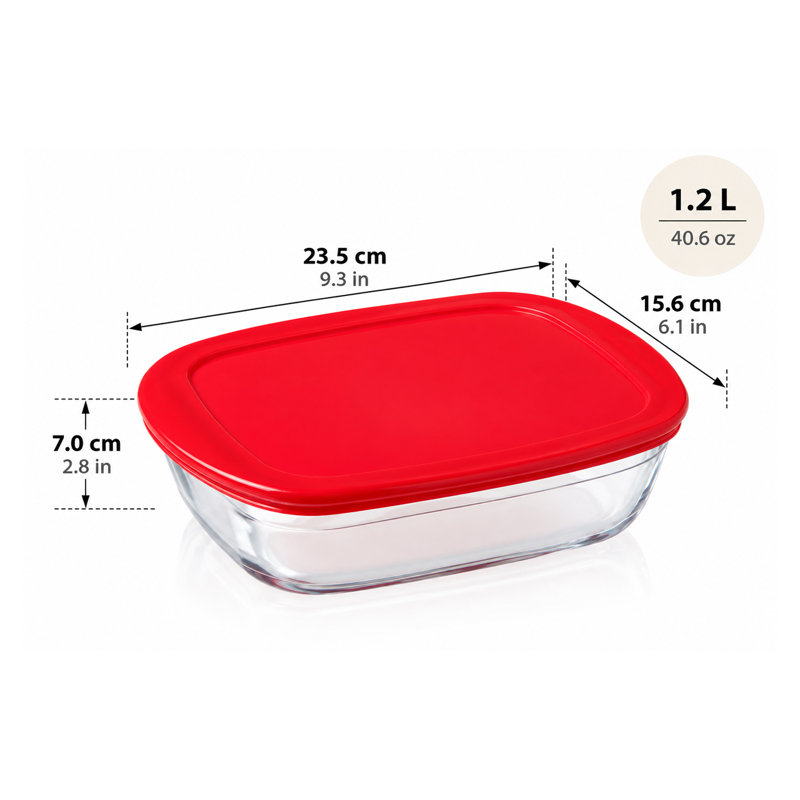 Contenant de rangement rectangulaire avec couvercle O-Cuisine, 1,2 litre
