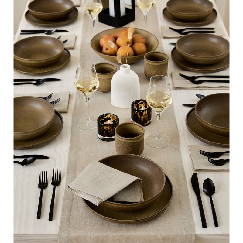100% Pure Linen Tablecloth - Fete, Natural, 144" L x 60" W