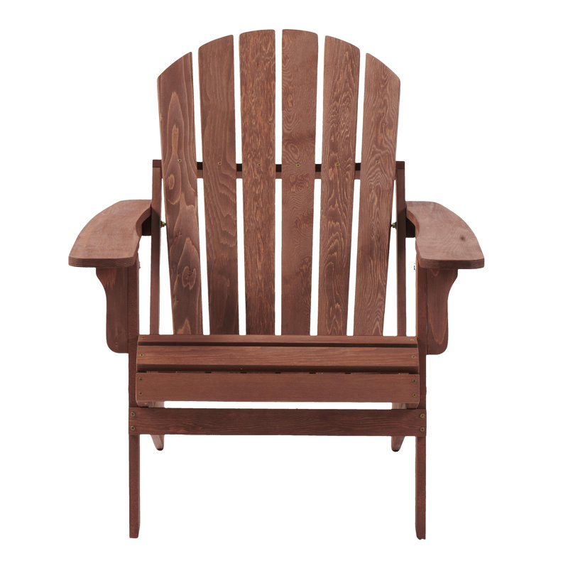 Oversize Wooden Outdoor Folding Adirondack Chair With Pre-Assembled Backrest & Seatboard, Wood Patio Chair For Garden Backyard Porch Pool Deck Firepit