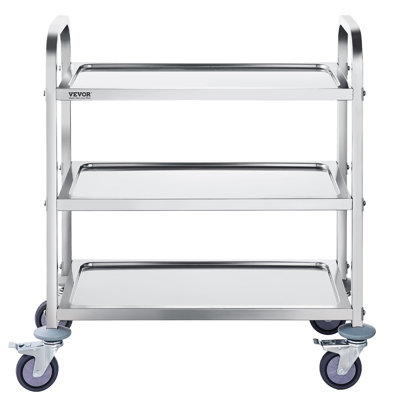 Chariot utilitaire de laboratoire à 3 couches 28,81 po x 16,81 po x 5,59 po avec roues verrouillables