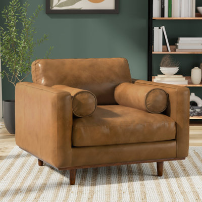  Fauteuil d'appoint en cuir brun