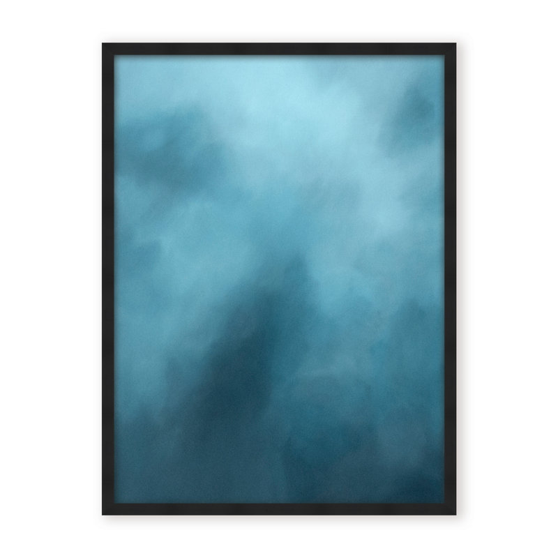 Coastal Retreat Underwater Clouds XVIII by  - Floater Frame Print on Canvas, 40" H x 30" W x 1.125" D, Black, Framed Print