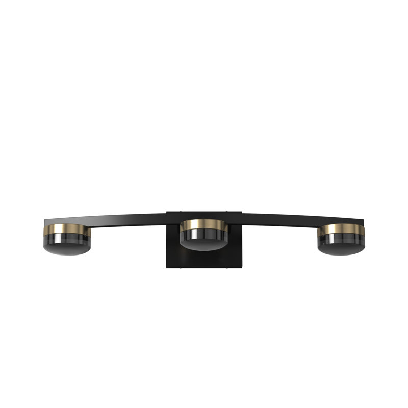 Éclairage à del pour meuble-lavabo 3 lumières à intensité variable Jaymie, Noir mat