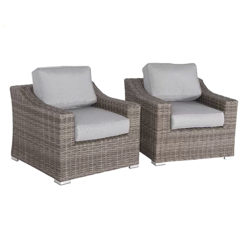 Chaise de patio avec coussins 2, Gris, Gris clair