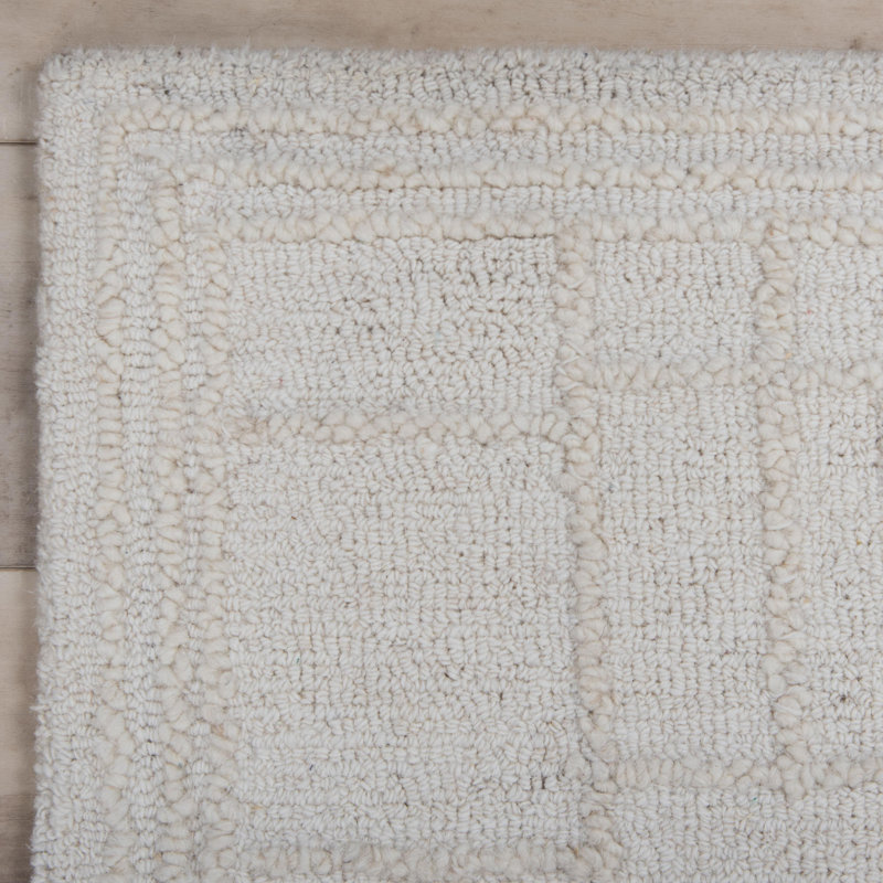 Tapis 100% laine touffeté à la main, Rectangle 7 pi 9 po x 9 pi 9 po