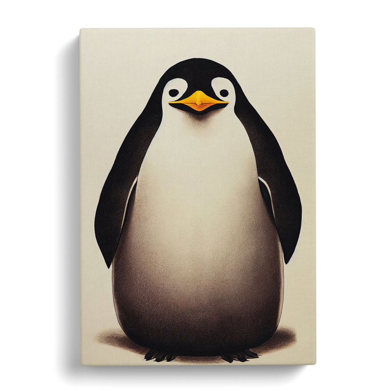 Sitting Penguin - Wrapped Canvas, 76cm H x 50cm W x 3cm D