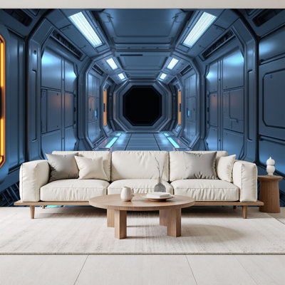 Papier peint auto-adhésif mural et adhésif mural en polyuréthane H 69 po x l 96 po Futuristic Sci Fi
