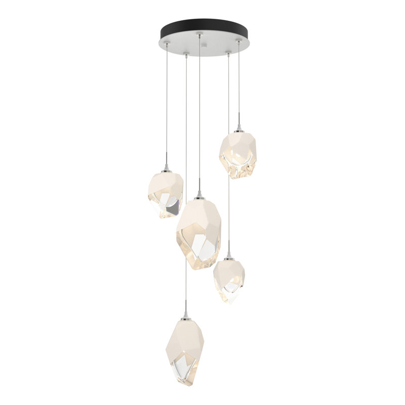 Chrysalis 5 - Light Cluster Geometric Pendant, White, White, 15" - 80"