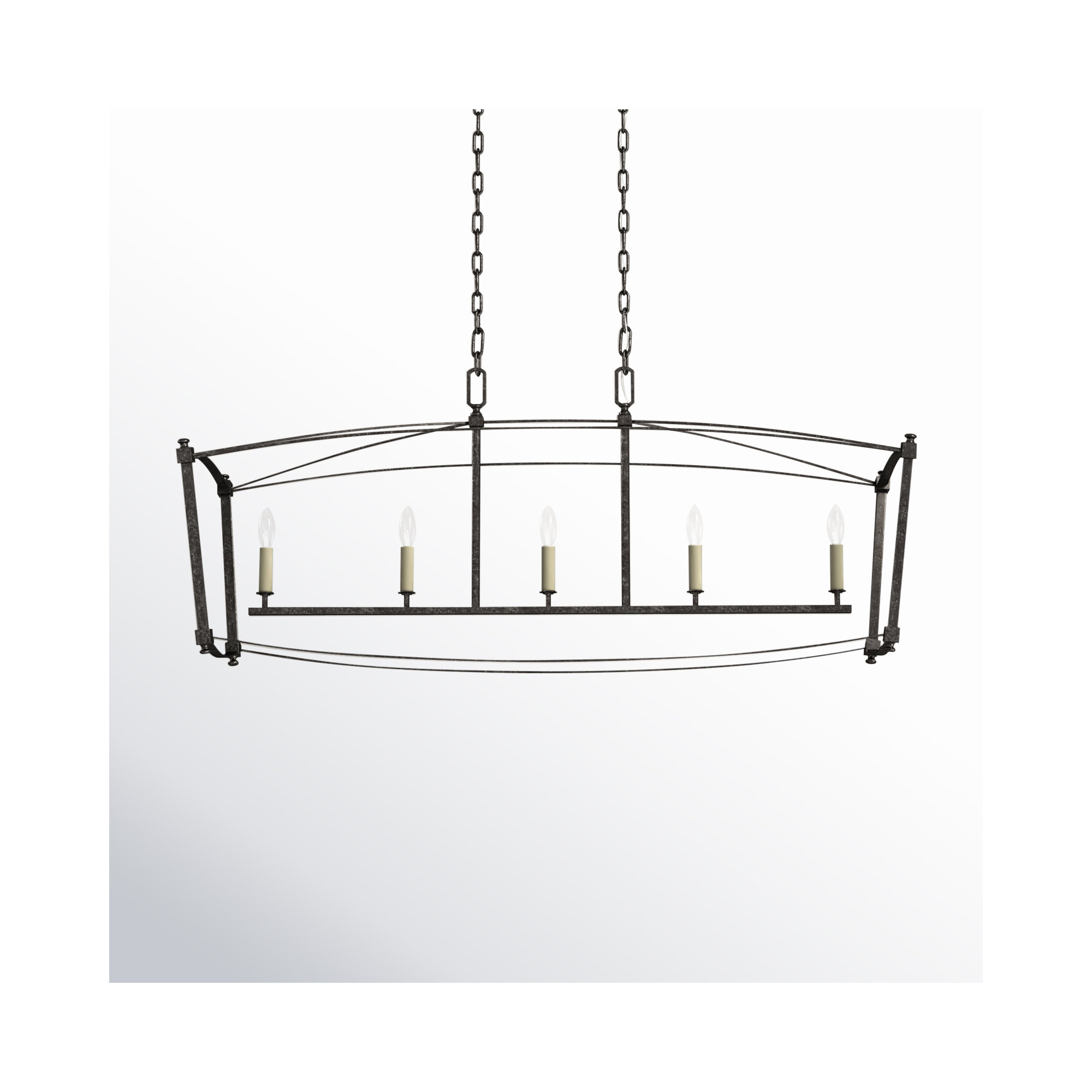 Olive 5 Light Dimmable Pendant, Smith Steel