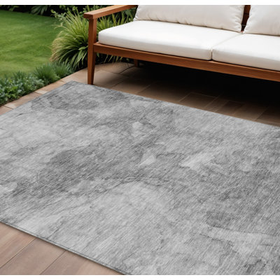 Tapis intérieur gris lavable argenté et gris anthracite 8 pi x 10 pi