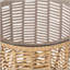 Arias Boho Rattan Side Table with Tempered Glass Top and Durable Metal Frame for Outdoor Use-600314802