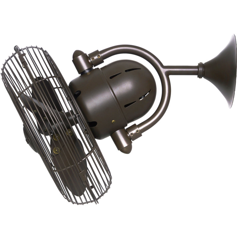 13" Oscillating Wall Mounted Fan, Textured Bronze