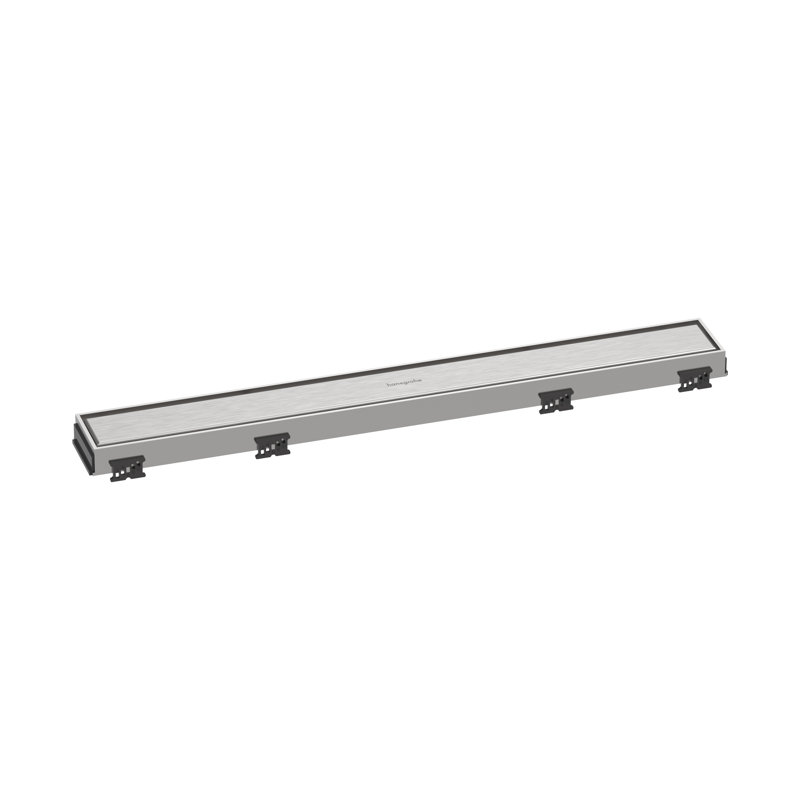 Hansgrohe RainDrain Match Trim Zero/ Tile 23 5/8" with Height Adjustable Frame, Brushed Stainless Steel
