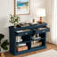 Console Farmhouse avec 2 tiroirs et 4 tablettes ouvertes-1651070982-1651070986-1651070988