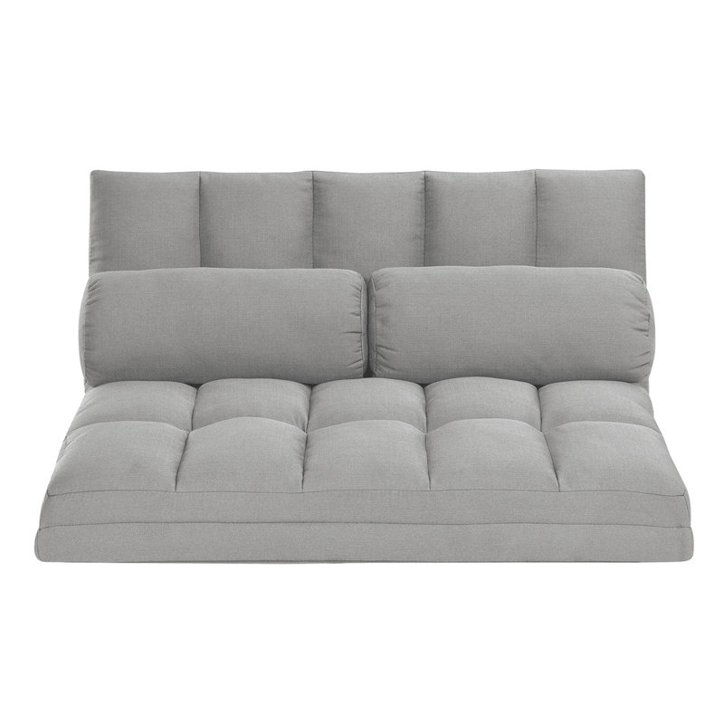 Canapé-lit à 3 volets, matelas pliant avec 2 coussins, rembourrage en mousse haute densité, tissu en polyester