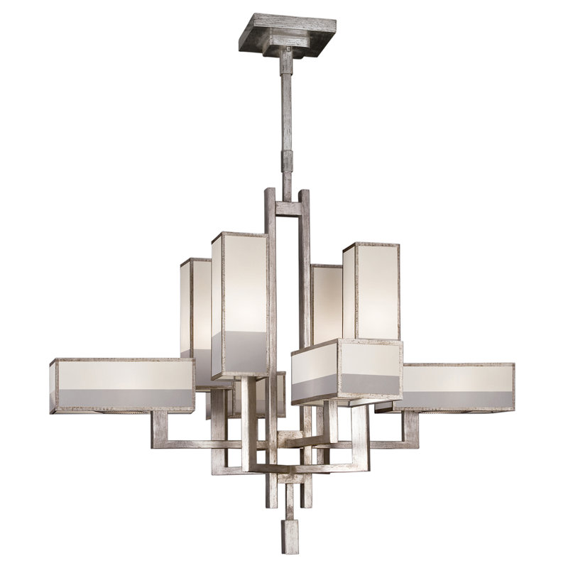 Lustre carré 42 po Perspectives, Argent