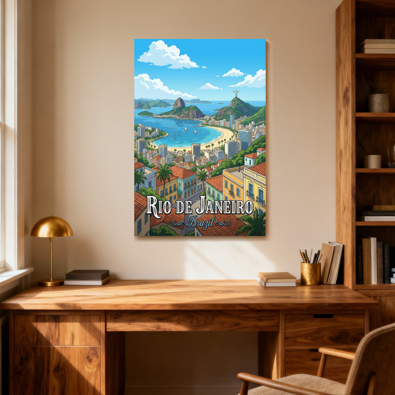 «Scenic & Cityscapes Rio De Janeiro», impression de paysage urbain au Brésil, H 18 po x l 12 po