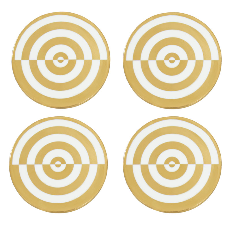 Stoneware Round 4 Piece Coaster Set