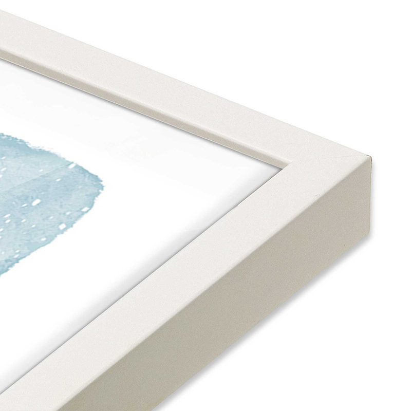 Imprimé hivernal d'hiver, Cadre simple opaque blanc, bois massif, H 13,5 po x l 13,5 po