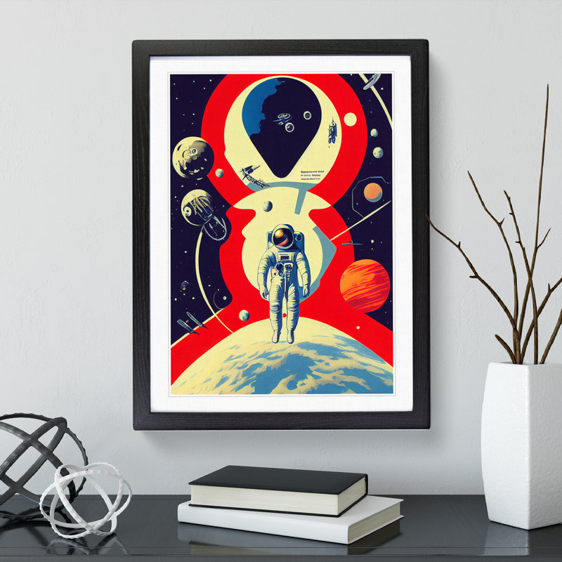 Chief Astronaut - Single Picture Frame Print, Black, 64cm H x 46cm W x 2cm D