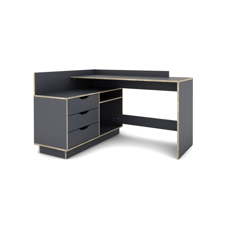 Thoman L-Shaped Writing Desk, Gray