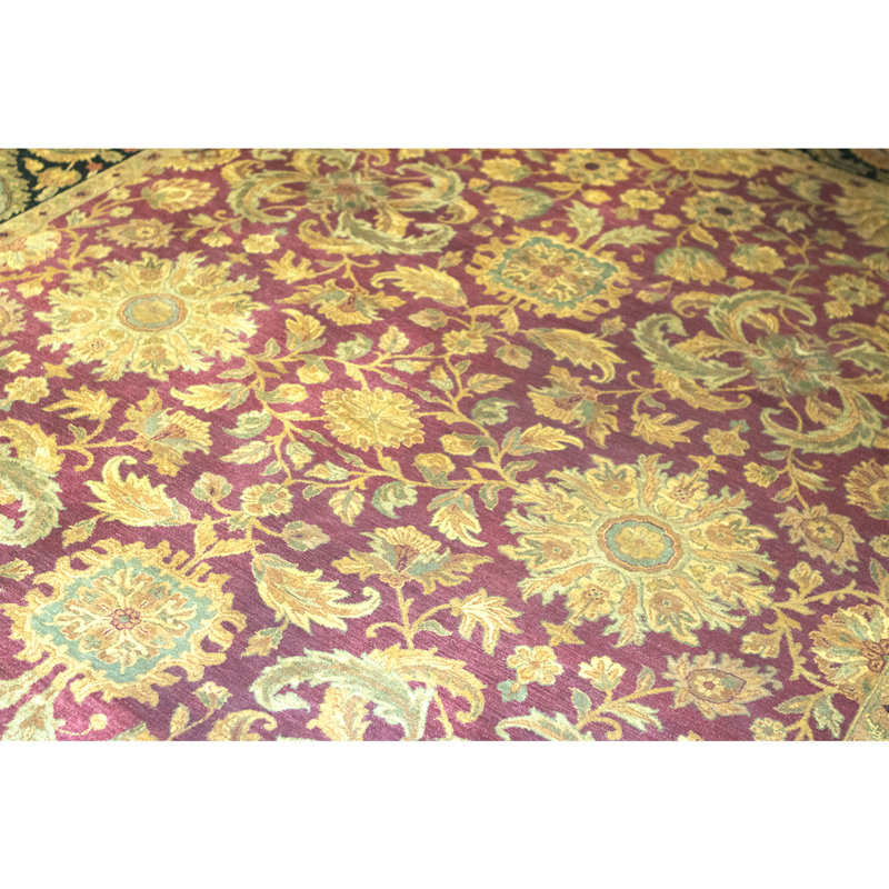High-Quality Hand-Knotted Red And Black Area Rug