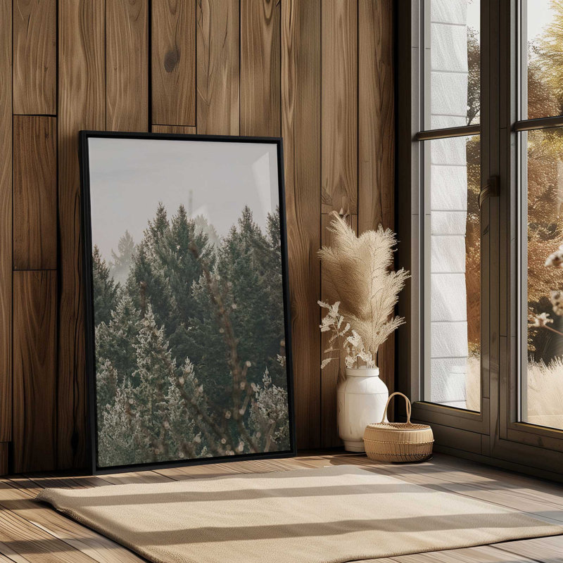 Impression sur toile Hush Evergreen III, H 18,75 po x l 12,75 po x P 1,75 po, Cadre flottant or poli