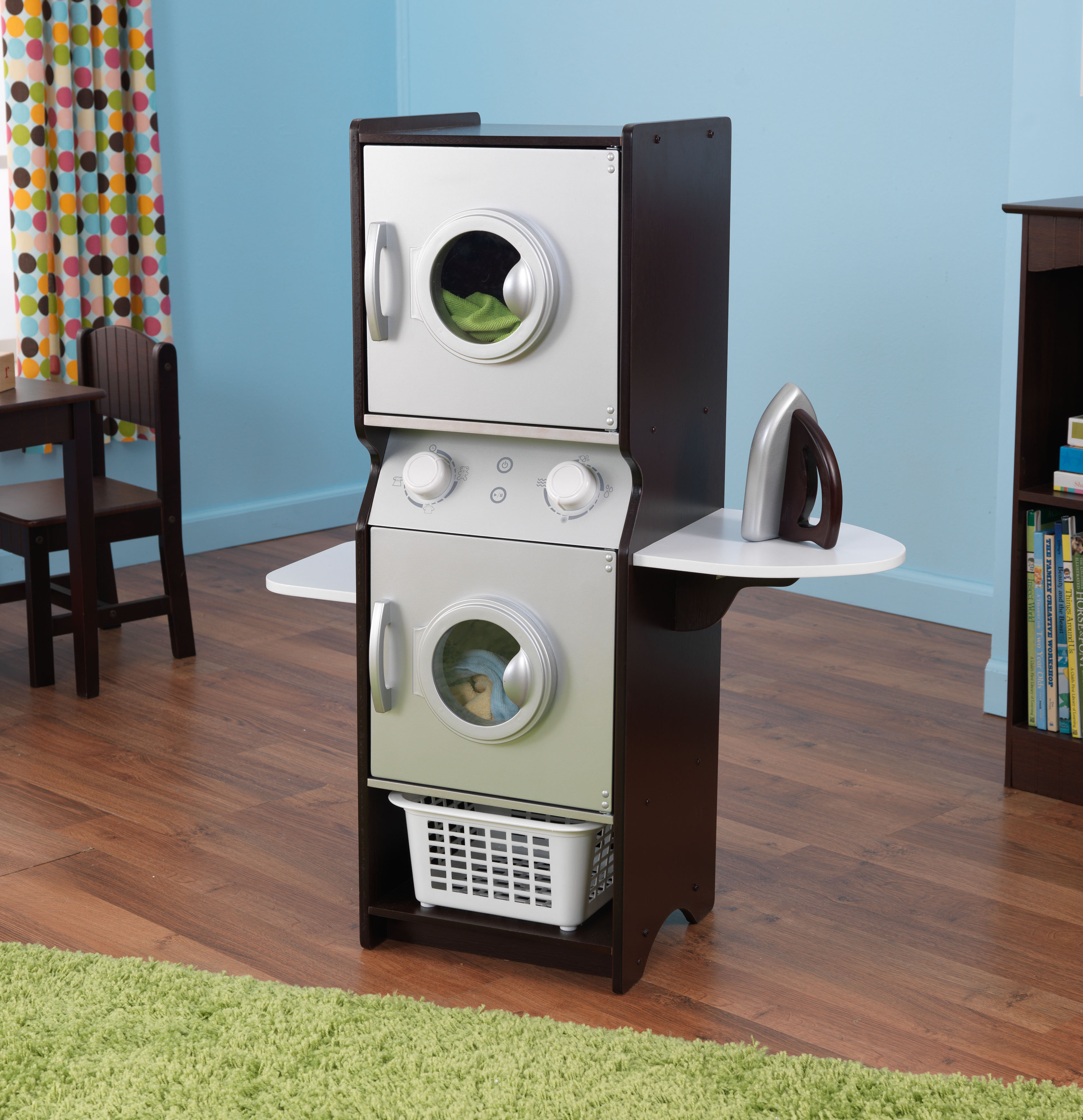 KidKraft Wooden Laundry Play Set, Stacking Washer and Dryer with